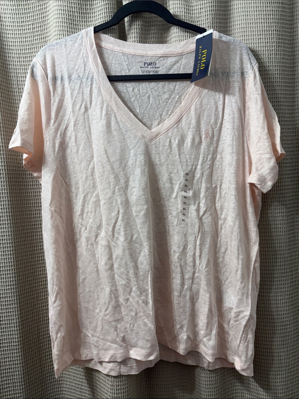 Polo by Ralph Lauren Women's Light Blush V-Neck Tee